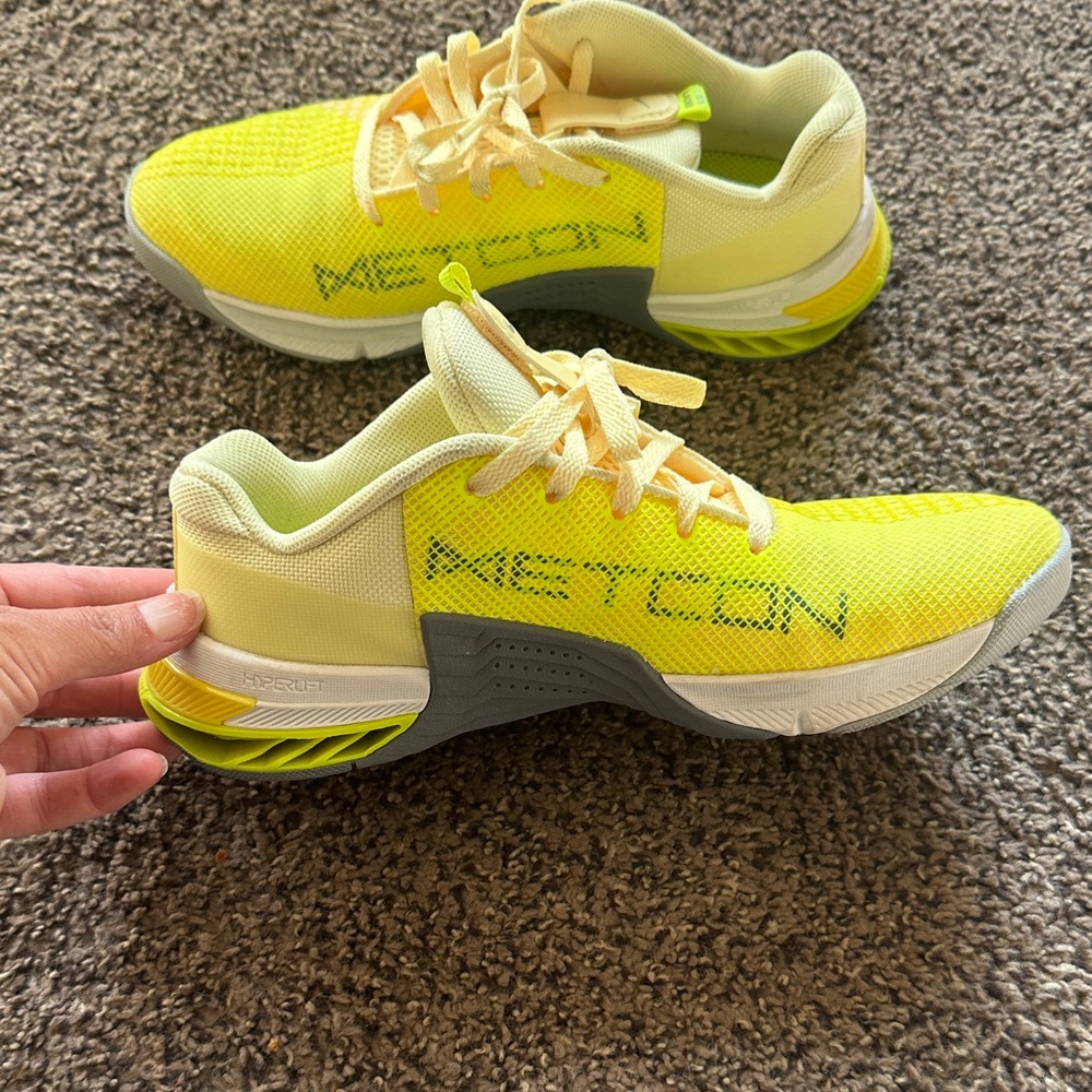 Nike Bright Yellow and Gray Metcon 8 - Picture 3 of 5